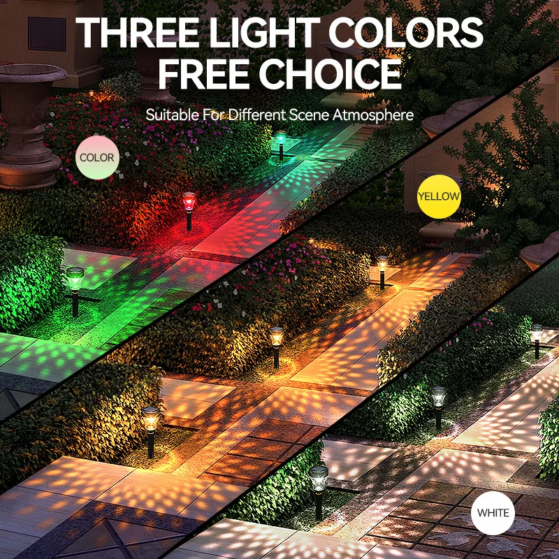 

2 шт., садовые светодиодные лампы RGB на солнечной батарее