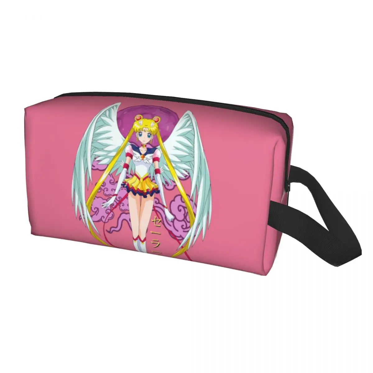 

Travel Anime Sailor Wings Toiletry Bag Portable Japanese Manga Cosmetic Makeup Organizer Women Beauty Storage Dopp Kit Box