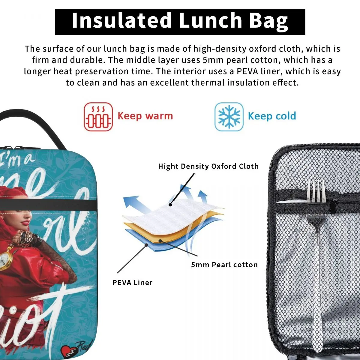 Изолированная сумка для ланча потоков 4 The Rise Of Red Merch путешествий хранения еды