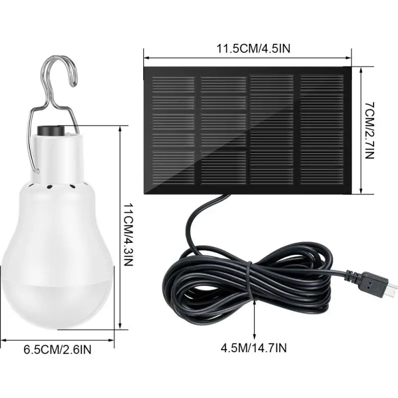 

Long Endurance Led Rechargeable Bulb High Brightness Portable Solar Charging Lamp Waterproof Outdoors Tent Lamp Camping Lights