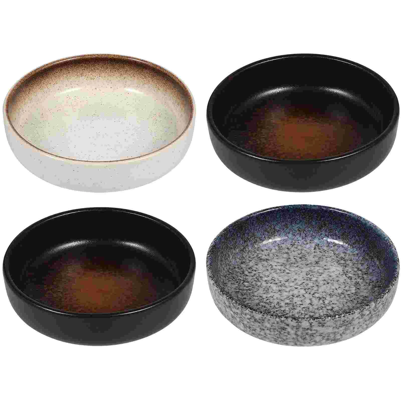 

4pcs Ceramic Soy Sauce Dishes Sauce Dipping Dishes Seasoning Small Plates Ceramic Tableware