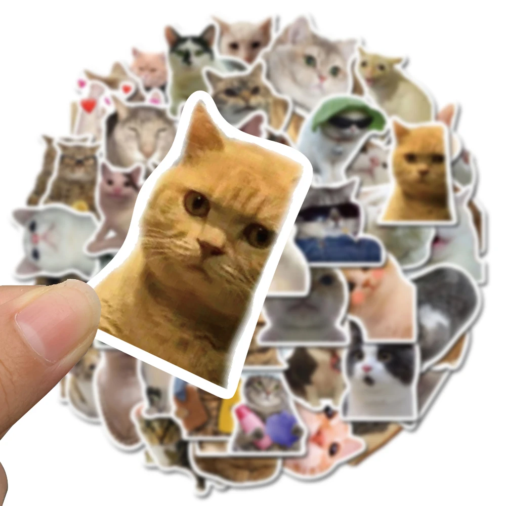 

100 шт., забавные наклейки «Кот»