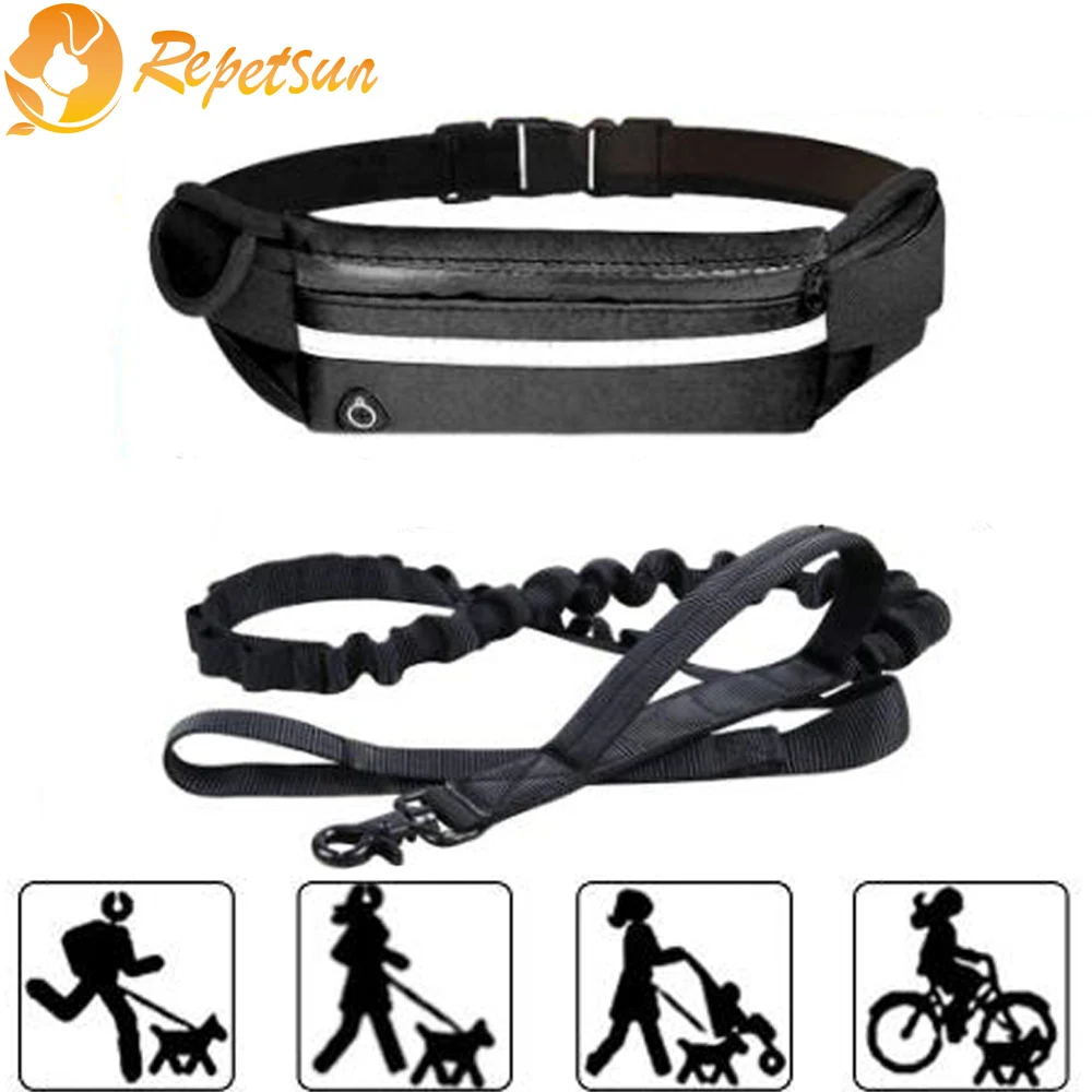 

Pet Traction Rope Two-Piece Dog Cat Running Sports Rope Telescopic Double Handle Suitable For Night Running Pet Traction Leash