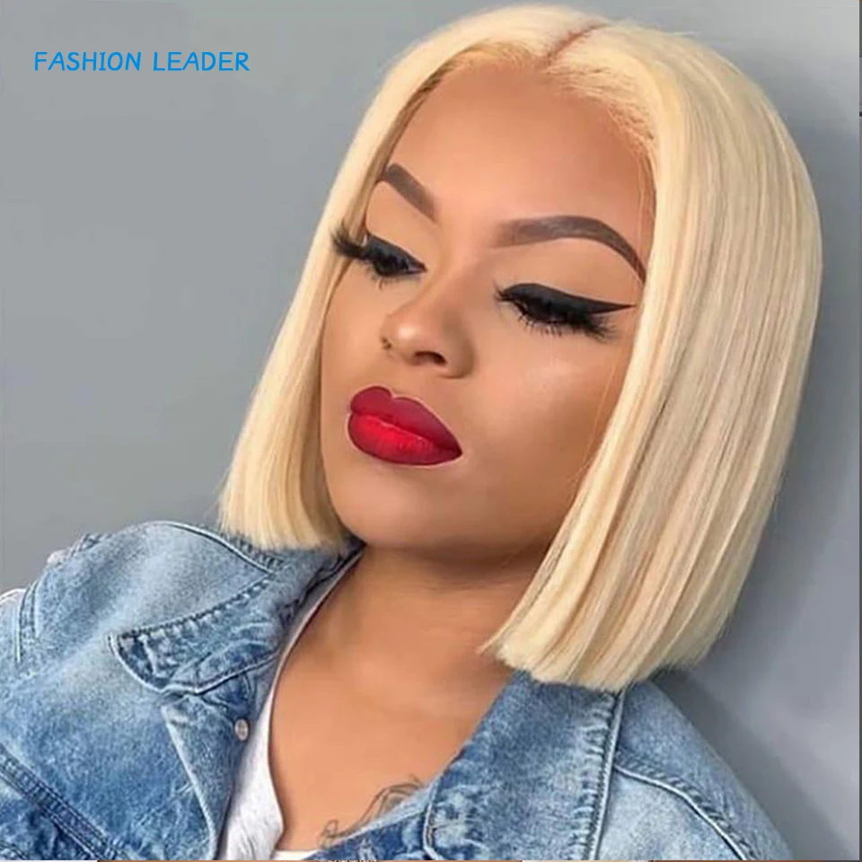 

613 светлые короткие прямые парики боб, парики из человеческих волос на сетке спереди, бразильские парики без повреждений, 613 цветные парики и...