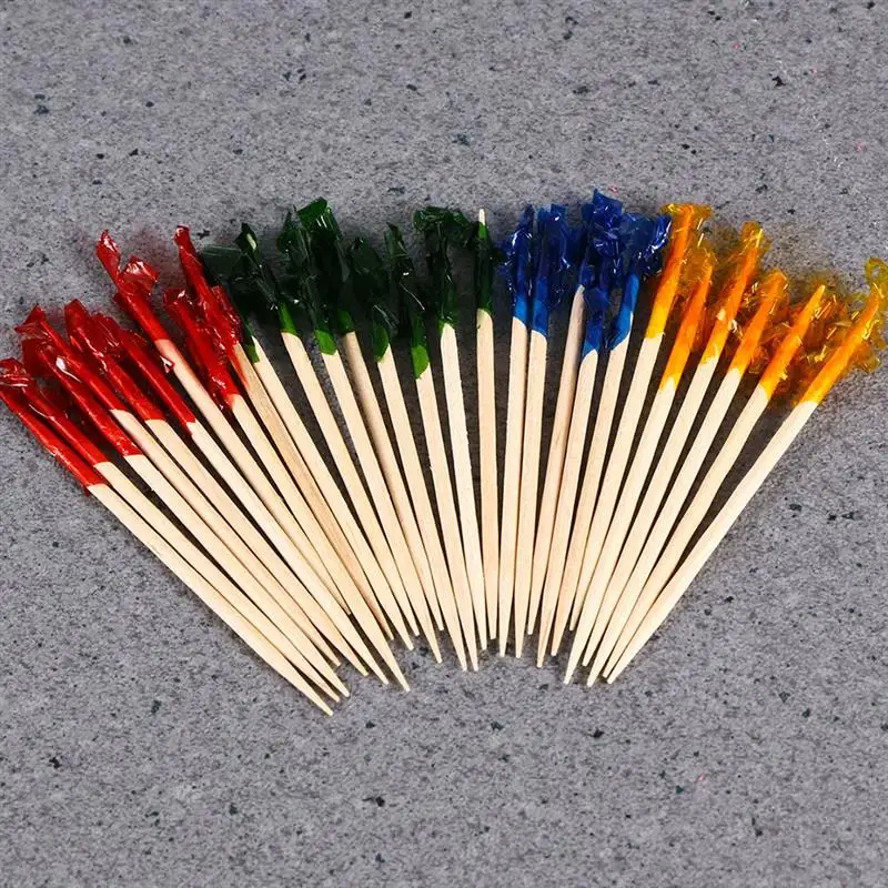 240 шт. палочки для коктейлей еды красочные дизайнерские вилка цветов и фруктов