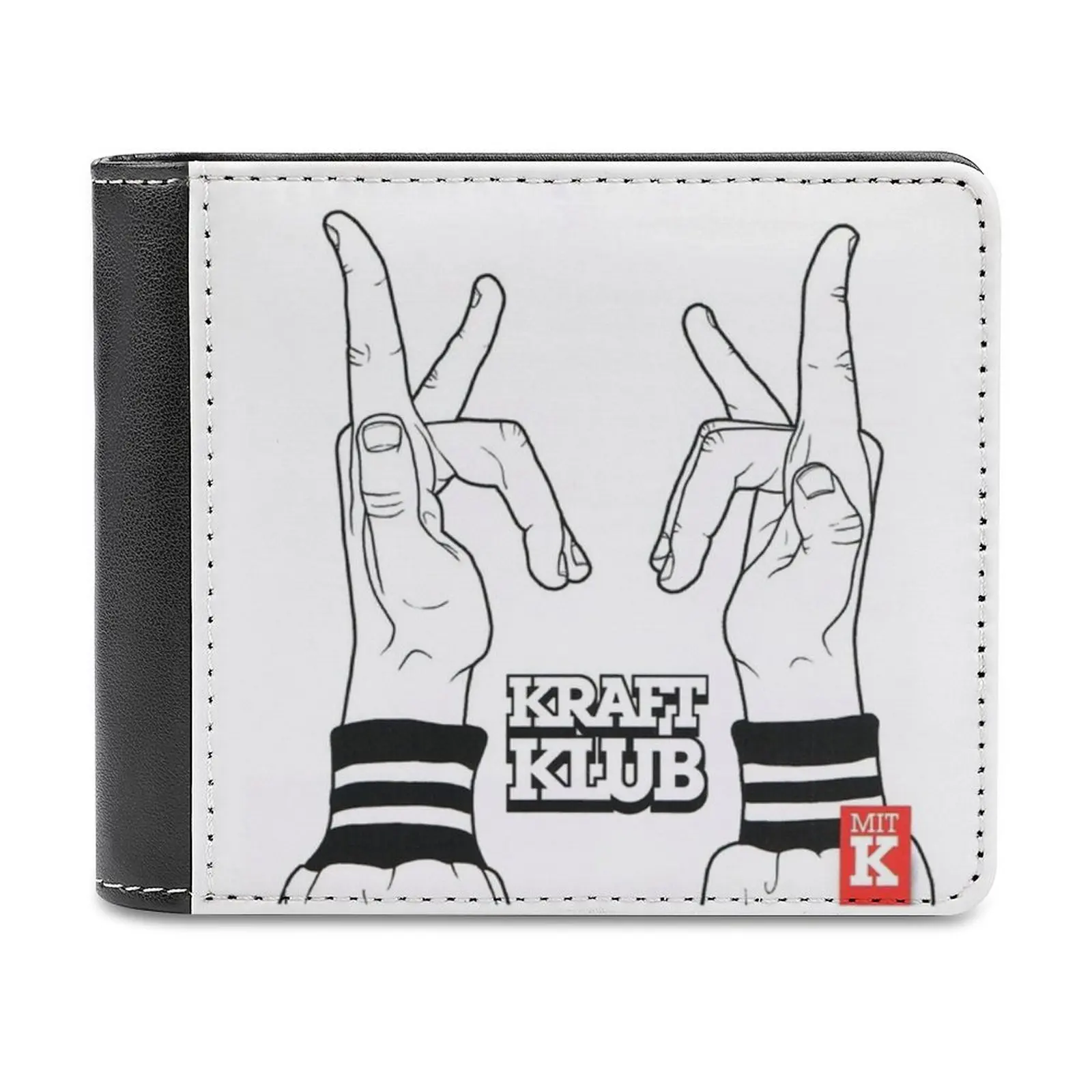 

Kraftklub Leather Wallet Men's Wallet Purse Money Clips Kraftklub Band German Deutsch Deutschland Germany Musik Music