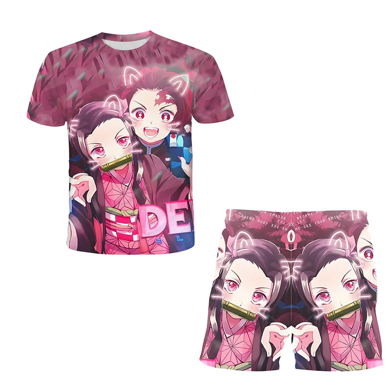 

2022 New Ghost Blade Children's Clothing，Explosive Models Cartoon 3D Print T-shirt for Boys Kids,Baby