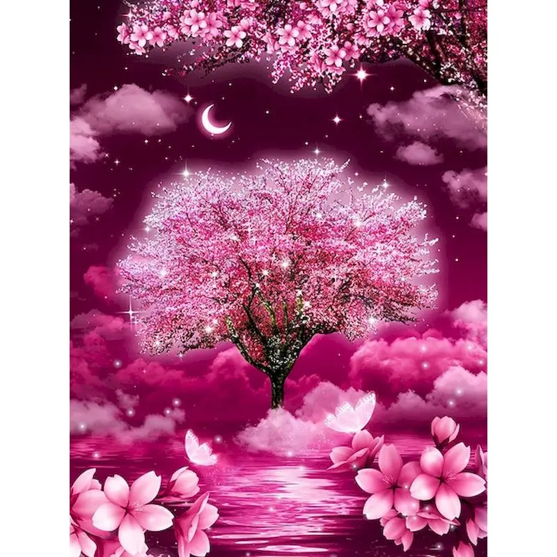 

GATYZTORY 5D DIY Tree Landscape Diamond Painting Full Square Diamond Embroidery Cross Stitch Mosaic Rhinestones Art Hobby Gift