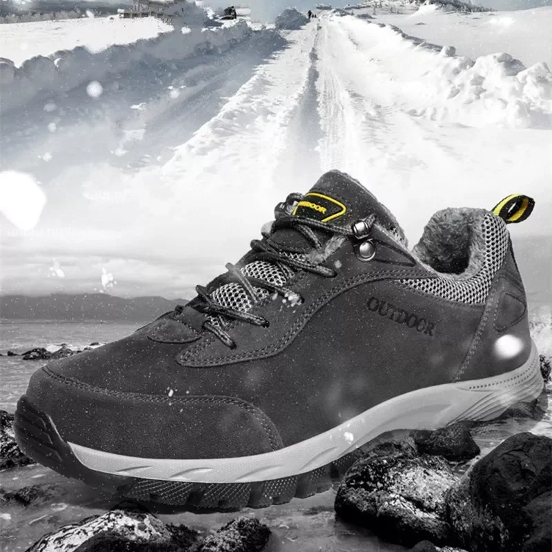 

Autumn Winter Sneakers Men Shoes Breathable Casual Shoes Men Lace-up Outdoor Hiking Shoes Comfortable Non-slip Sneakers Big Size