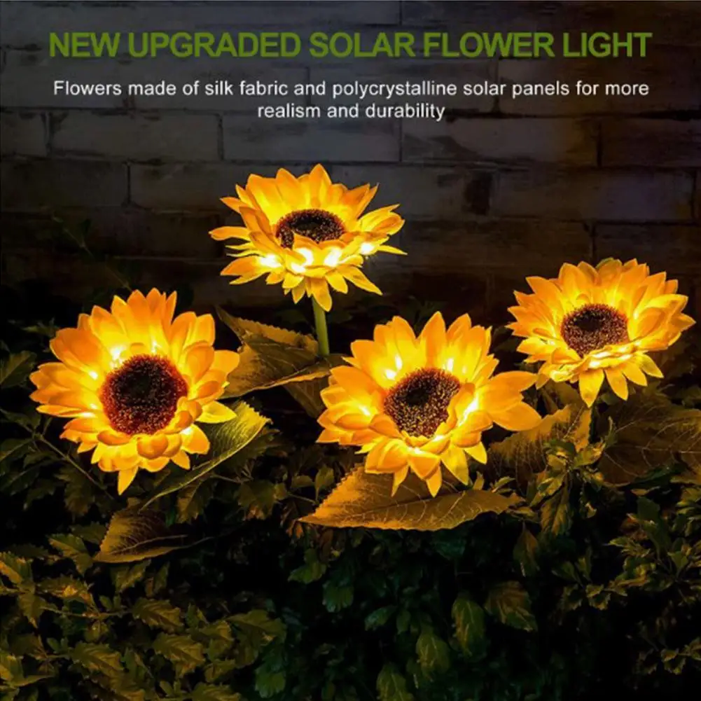 

Led Solar Sunflower Lights Ip65 Waterproof 2V 100MA Outdoor Landscape Lamp Solar Flower Lights For Courtyard/villa/garden Decor