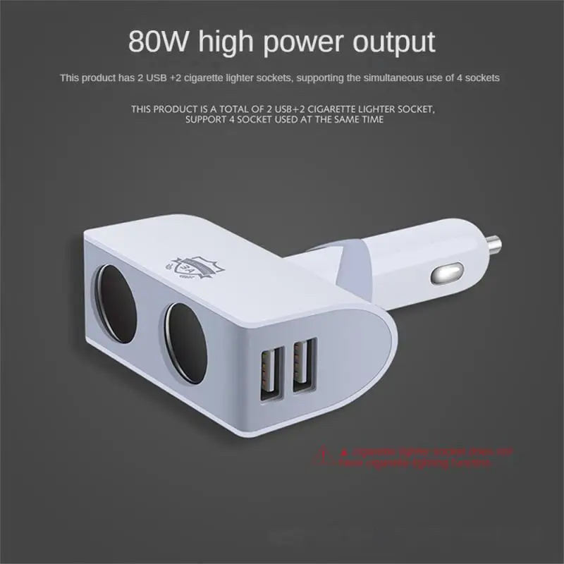 

2 ℃ Sb+2 Lighter Sockets 90-degree Turn 4-core Fast Charging Mobile Phone Charger Can Be Quickly Charged Through Sb Cars