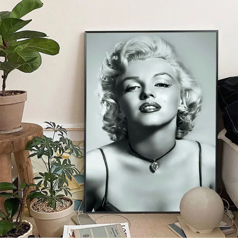 Плакат М-Мэрилин Монро из черно-белого фильма настенное искусство домашний декор