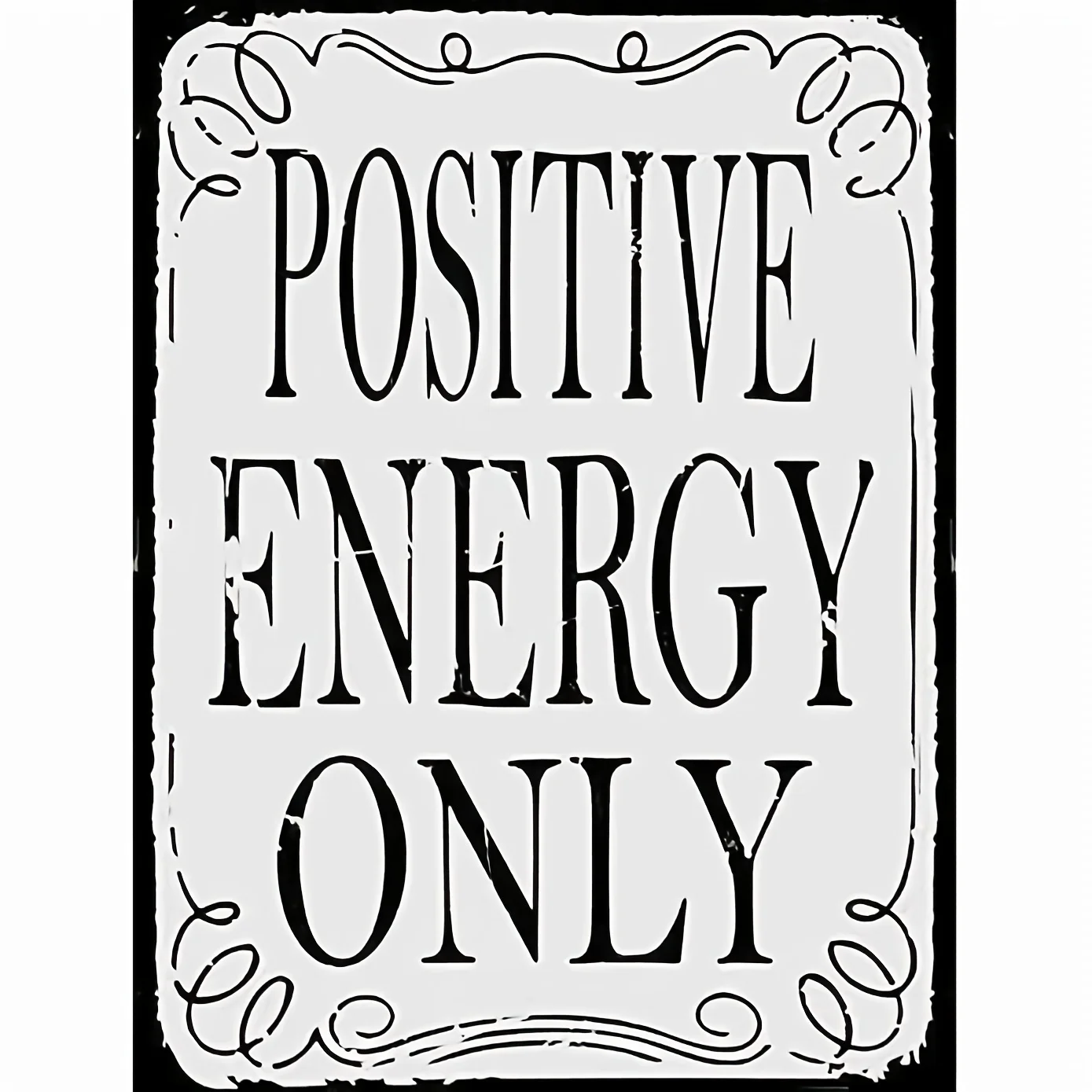 

Positive Energy Only Good Vibes Happy Vintage Metal Sign Wall Decor Home Bedroom Decor 12x8 Inch