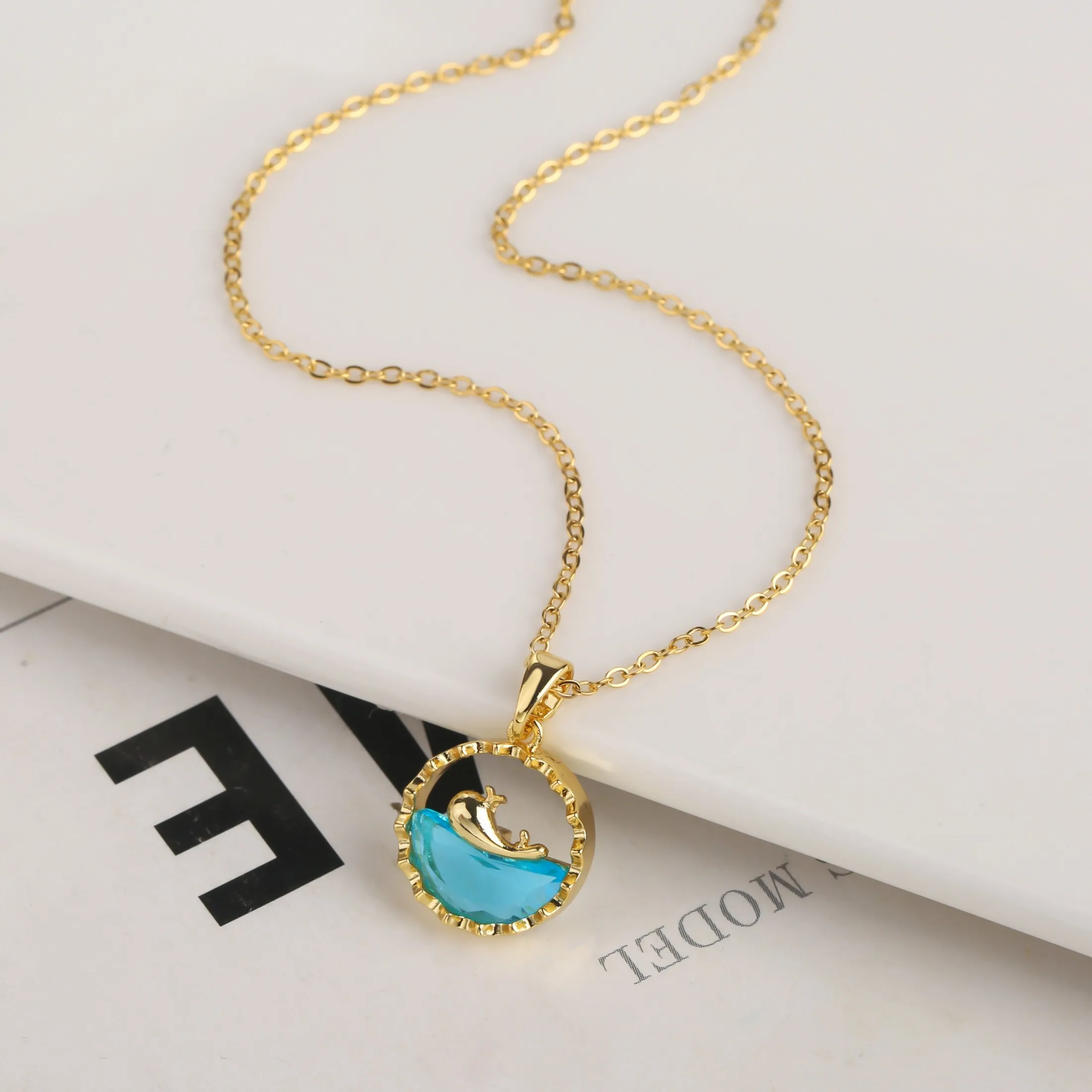 

Whalefall Pendant Necklace Stainless Steel Fashion Geometric Choker Jewelry Party Gifts For Women Girls