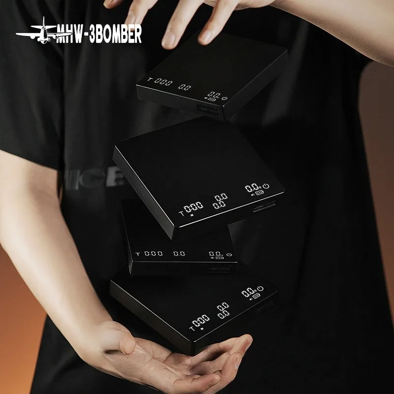 Фото Высокоточные умные весы для заваривания кофе MHW-3BOMBER с точностью до 0,1 г, цифровые весы для эспрессо 3.0 с таймером, перезаряжаемые, инструмент для бариста №2