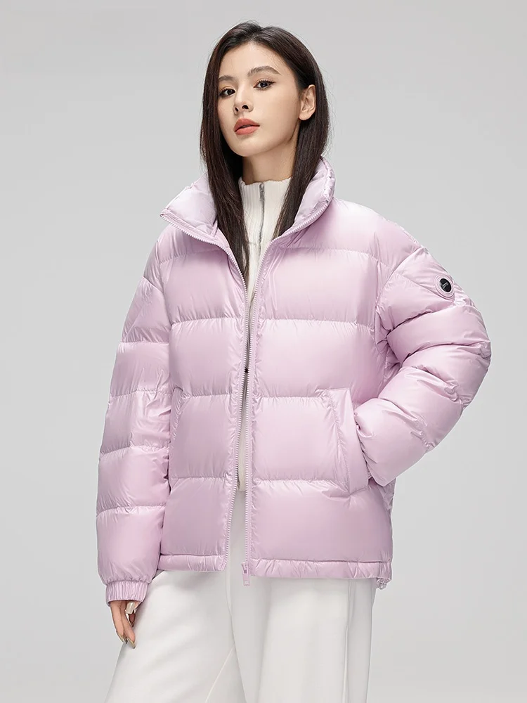 Женский короткий пуховик на утином пуху новая модная универсальная Повседневная