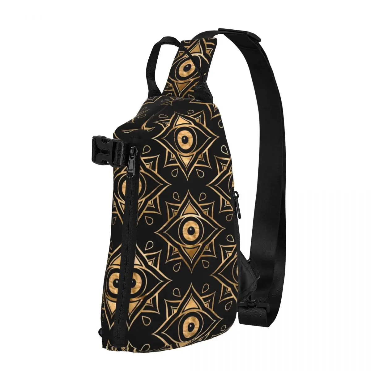 

Винтажная сумка через плечо сглаза для мужчин, черная и Золотая слинг-сумка для треккинга и активного отдыха, сумка через плечо для телефона на заказ