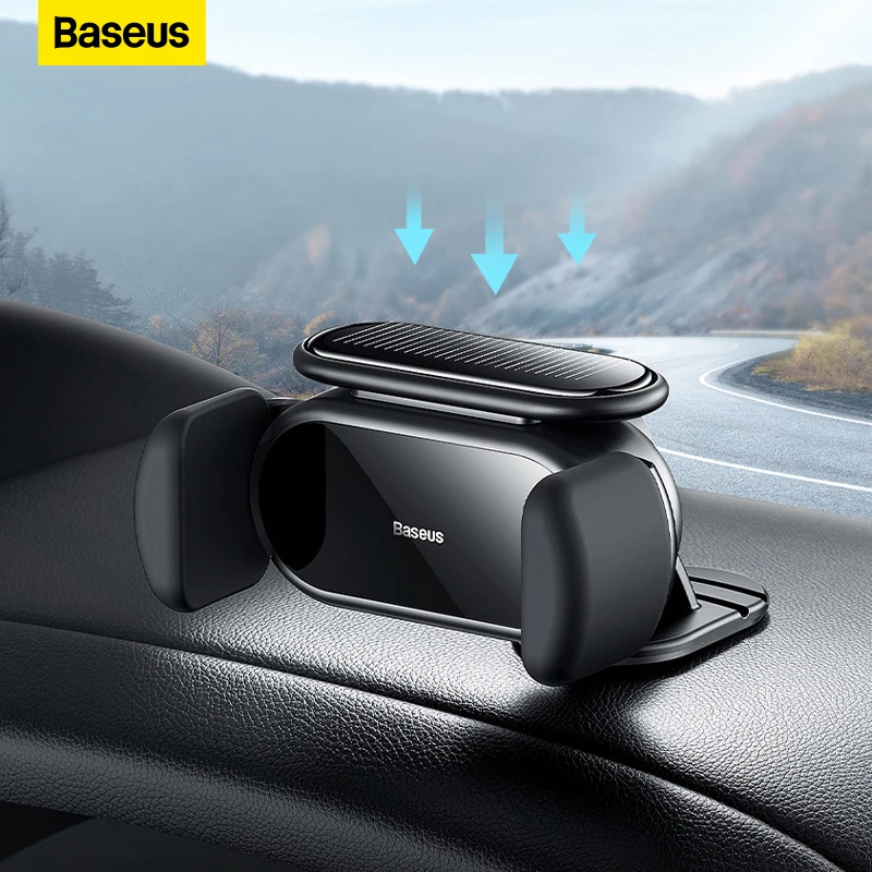 

Baseus Phone Holder in Car Solar Battery Electric Auto Clamping Car Cell Phone Stand GPS Support Xiaomi Car Mount For iPhone