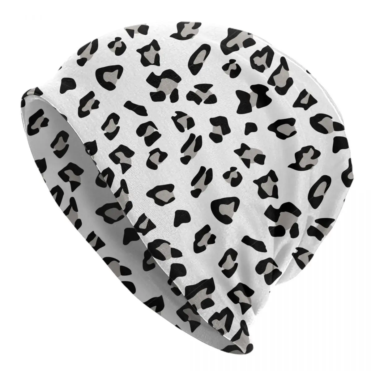 

Autumn Winter Warm Beanies Cap White Leopard Cheetah Skin Merch Birthday Gifts Idea Fashion Female Winter Skullies Beanies