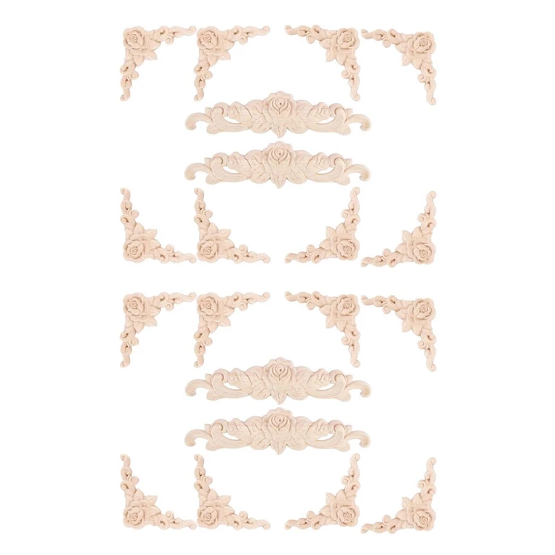 

20 шт., резная настенная декоративная аппликация из дерева
