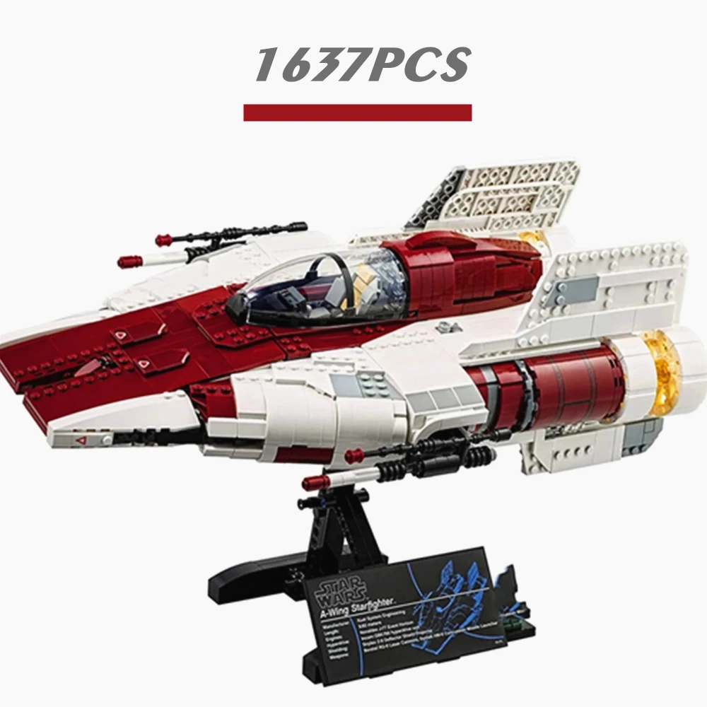

New 1673PCS FIT 75275 Star Space Wars UCS RZ-1 A-wing Fighter Interceptor Starfighter Model Building Block Bricks Toy Kid Gift