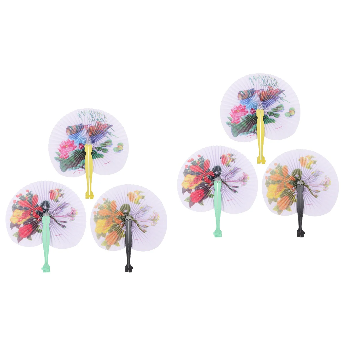 

Fan Fans Folding Hand Handheld Chinese Paper Floral Foldable Vintage Holdingdancingbulk Dance Decorative Janpanese