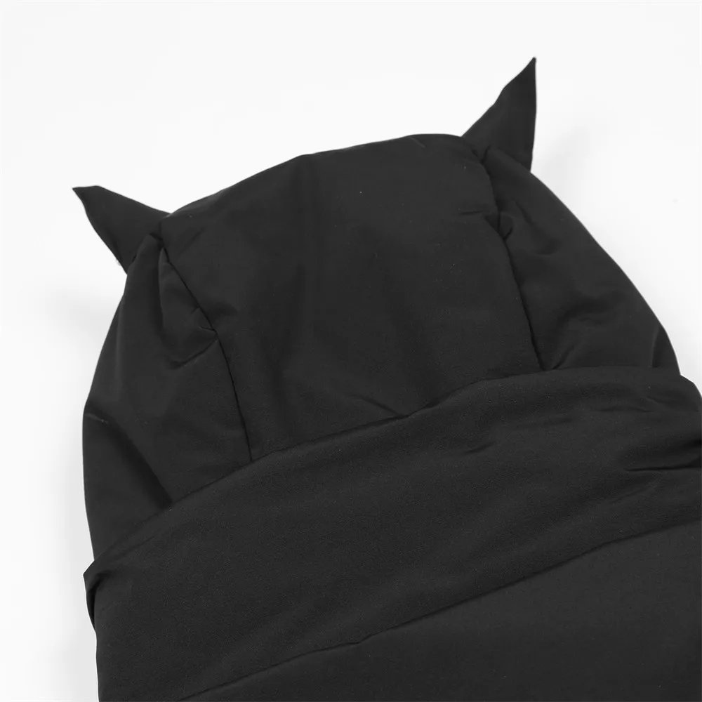 Cowhorn Hooded Cotton Padded Men's Winter Wear European and American Fashion Brand Loose Drawcord Warm Thickened Padded Jacket