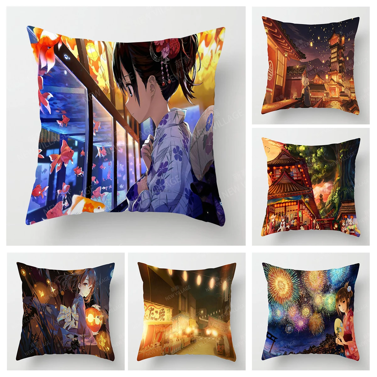 

Home living room decoration cushion covers Anime Girl short plush throw pillow cover45*45 pillowcase 40x40cm 50x50 45x45