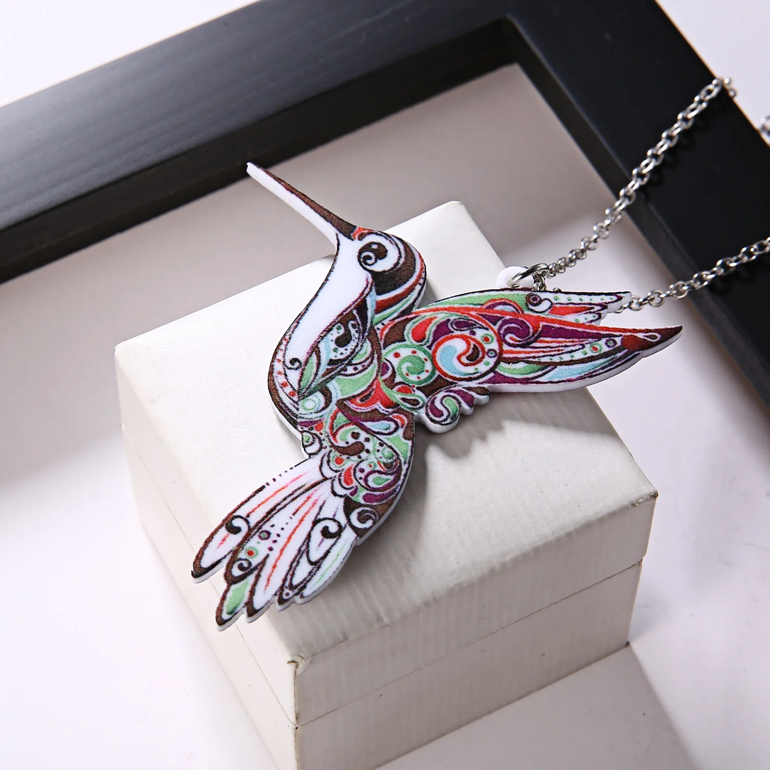 

Hot Sale New Animal Acrylic Heat Transfer Necklace Fashion Versatile Bird Necklace Spot Wholesale Jewelry