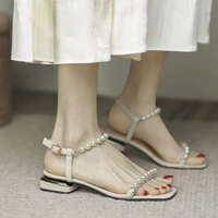 2022 women sandal for summer luxury shoe pearl platform designer slipper pumps