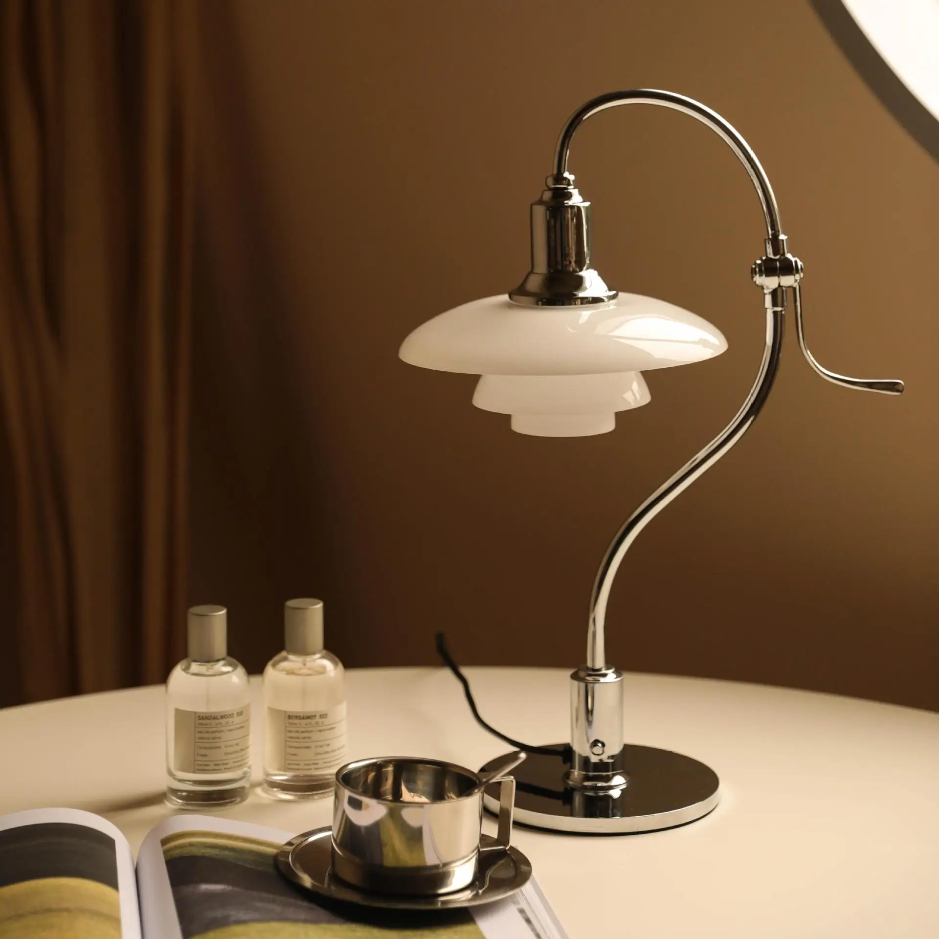 

Bedroom Bedside Table Lamp Danish Designer Medieval Hotel Retro Wind Chime Question Mark Modern Table Lamp