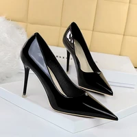bigtree shoes women pumps heels luxury patent leather pumps ladies shoes stiletto high heels big size 43 wedding office shoes