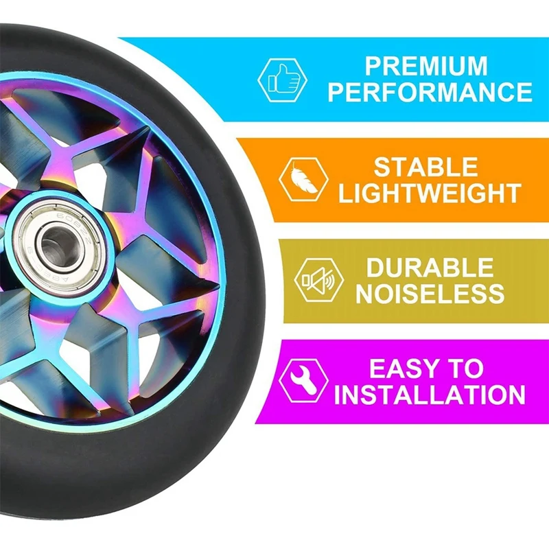 Аксессуары для скутеров 2 шт. яркие толстые автомобильные колеса трюков с