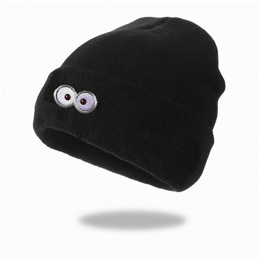 

Candy Color Mini Glasses Embroidery Acrylic Beanies Skull Hat for Men Women Outdoor Keepwarm Cold Caps Winter Cartoon StyleW235