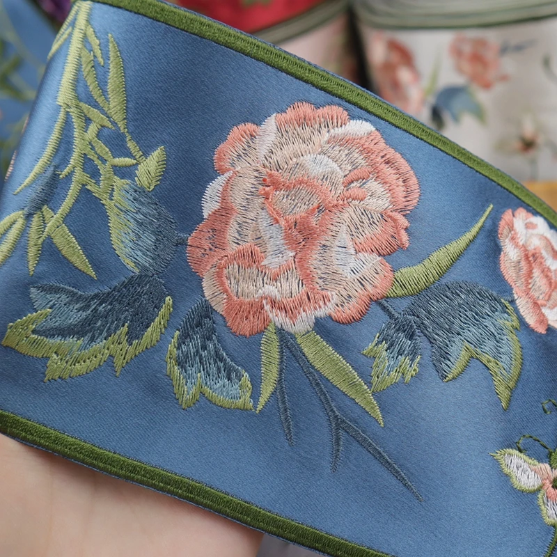 1 м китайская вышитая лямка в стиле ретро кружевная бейка с вышивкой для DIY