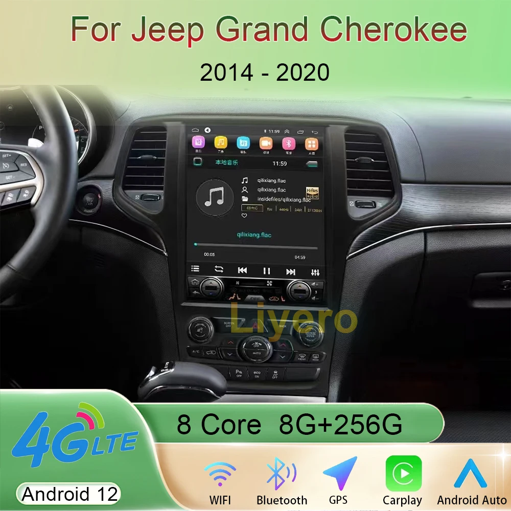 

Liyero 12.1 Inch Auto Android 12 For Jeep Grand Cherokee 2014-2020 Car Radio Stereo Multimedia Player GPS Navigation Video WiFi