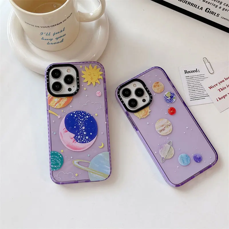 

CASETIFY Hot Planet Glitter Clear Phone Cases For iPhone 14/13/12/11/X/XR/XS 14/13/12/11 Pro Max XS MAX Shockproof Soft Cover