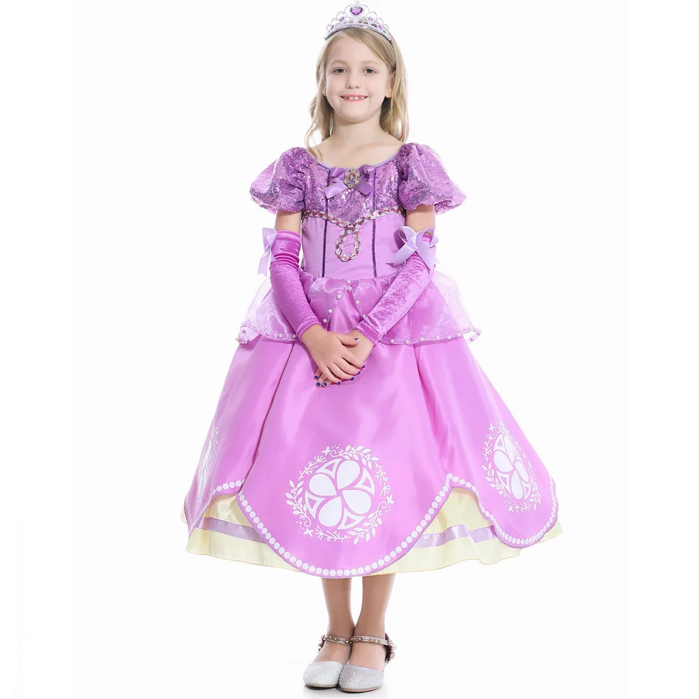 Высококачественный длинный костюм принцессы из мультфильма для косплея