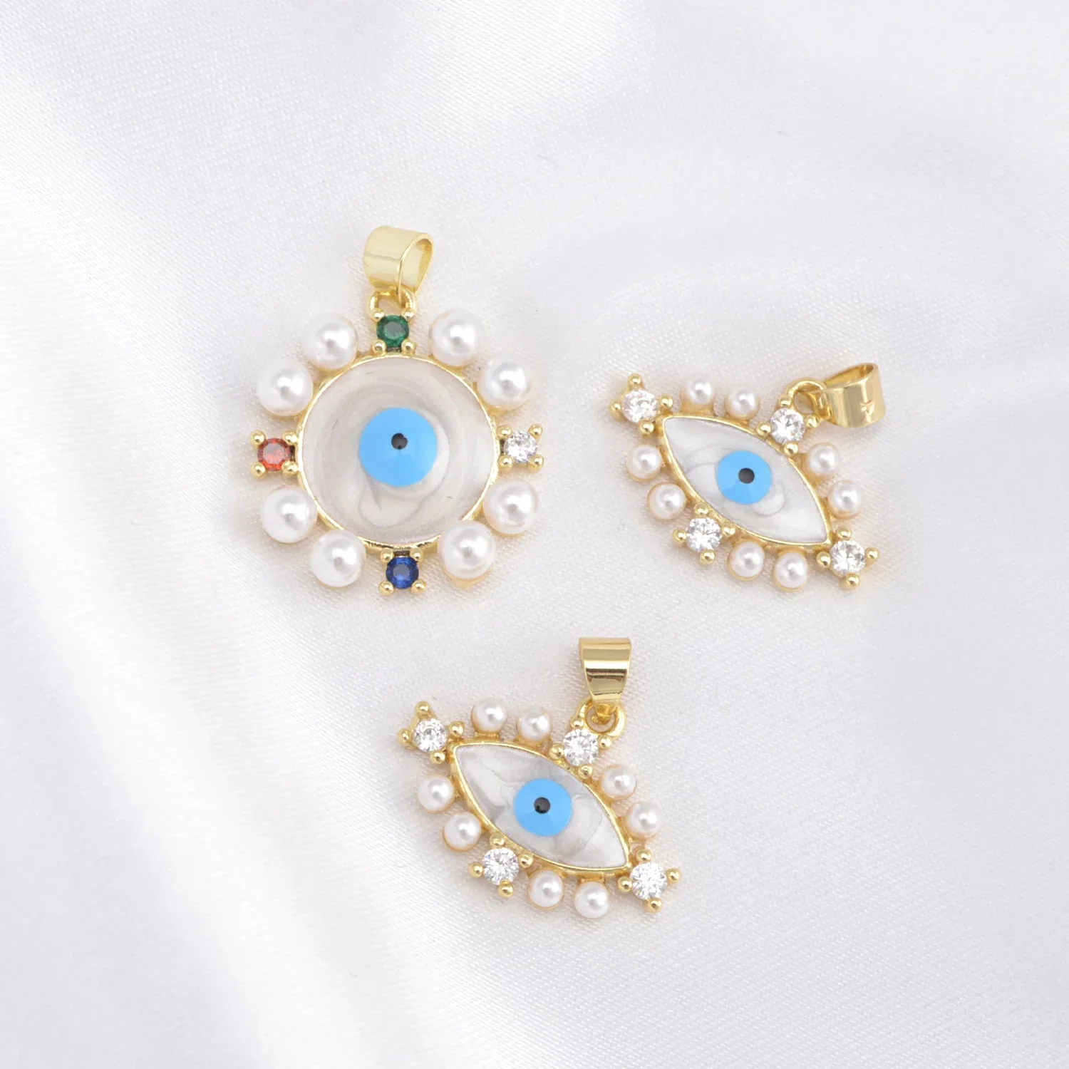 Медные позолоченные подвески эмаль Турция Греция сглаза Amuleti кристалл