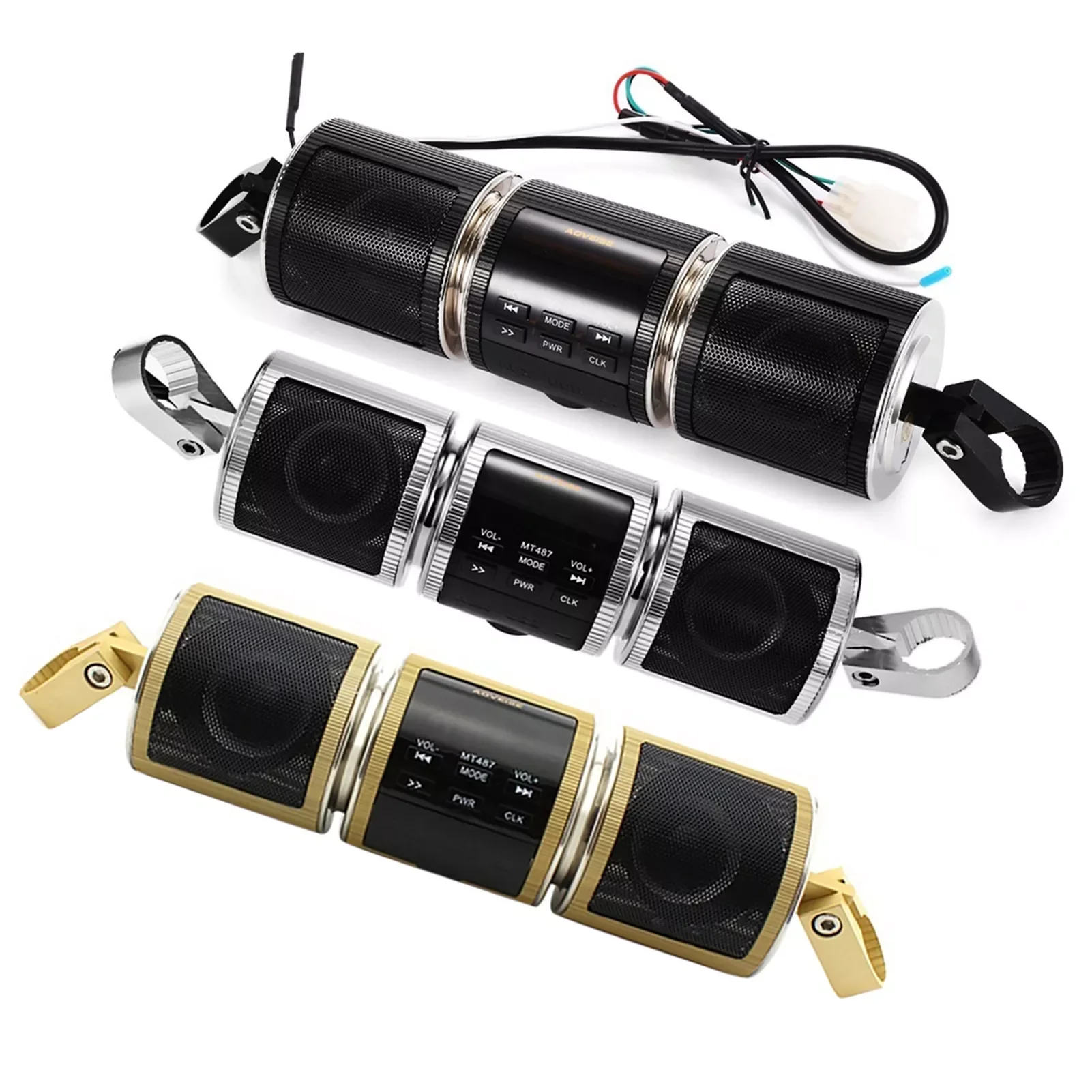 Bluetooth Музыкальный плеер MP3 WMA Мотоцикл Стерео Динамик FM Радио Регулируемый LED Экран TF-карта/АUX-кабель/USB разъем включен.