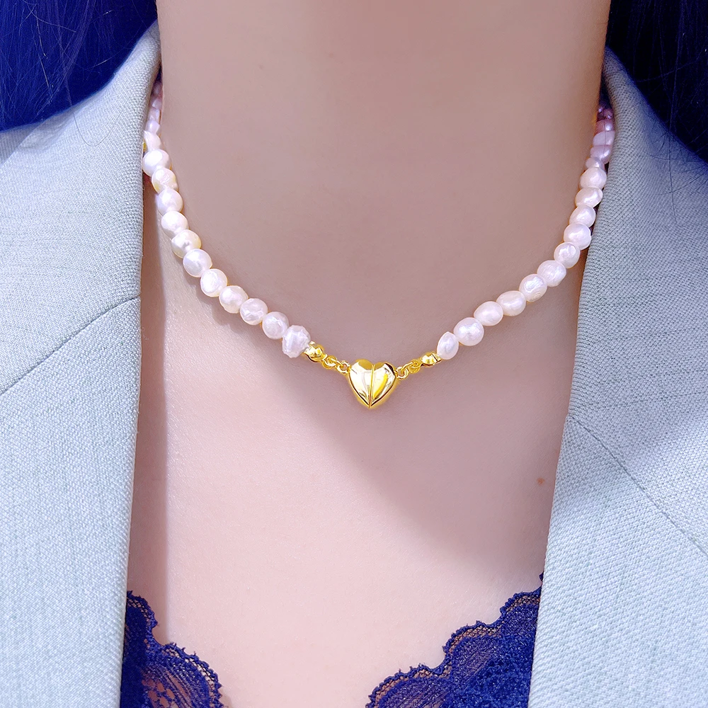 2022 новейшее ожерелье в форме сердца из натурального жемчуга Классическая