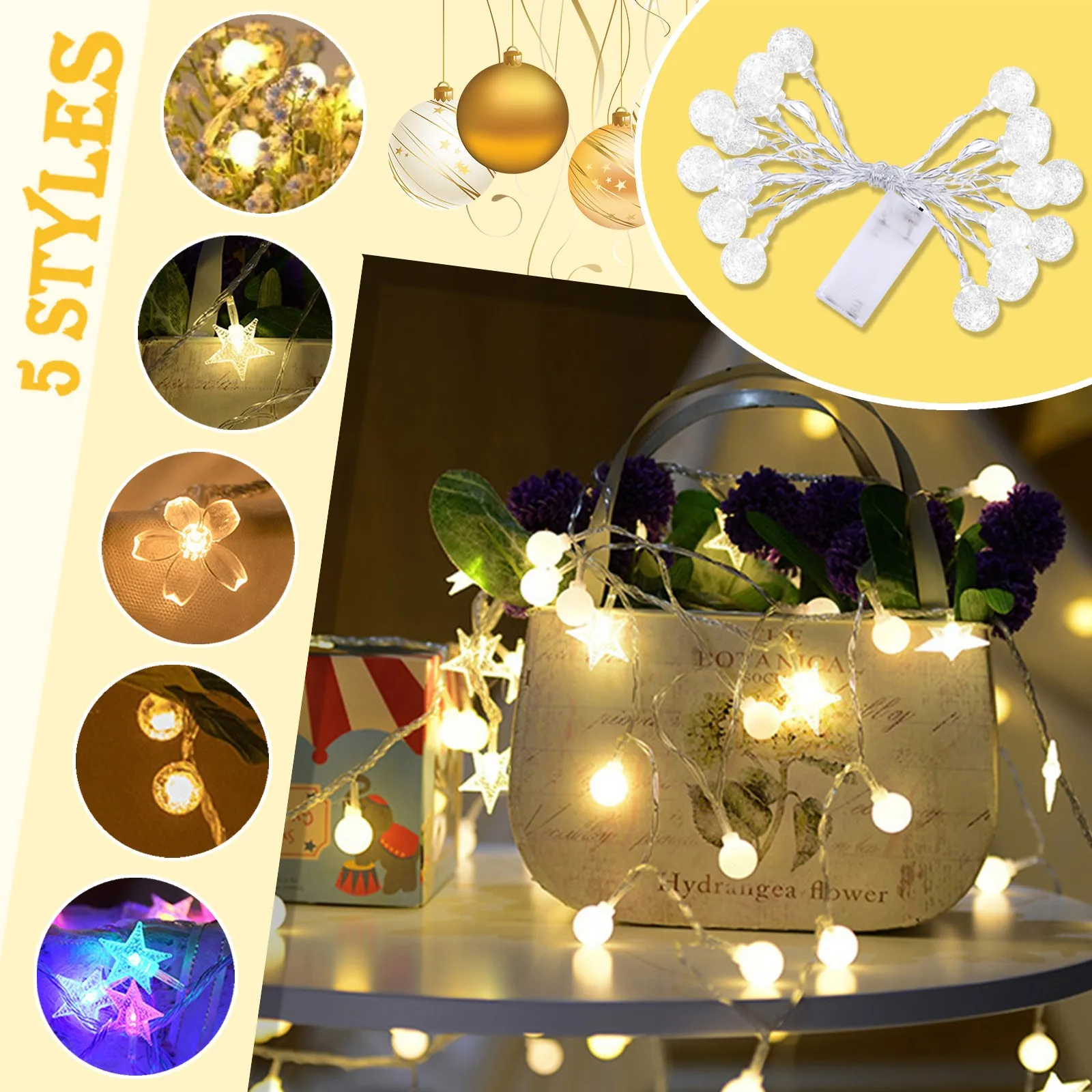 

3 Color Rose Battery Christmas String Day Simulation String String Rose 20led Christmas