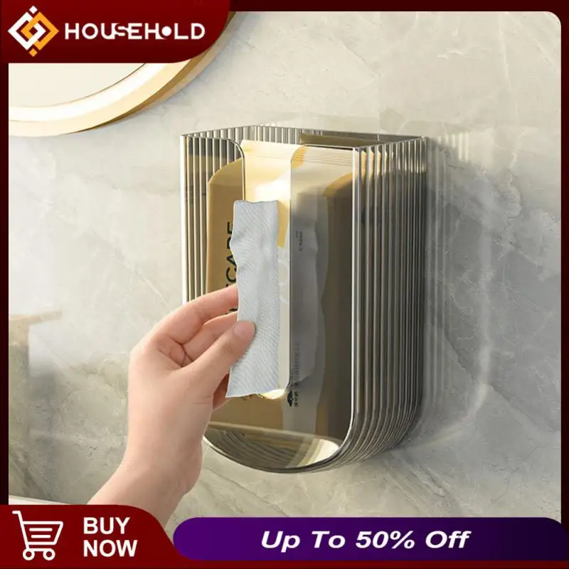 

Multifunction Tissue Box Wall-mounted Upside Down Holder Face Towel Storage Punch-free Toilet Paper Storage Rack Wholesale Box