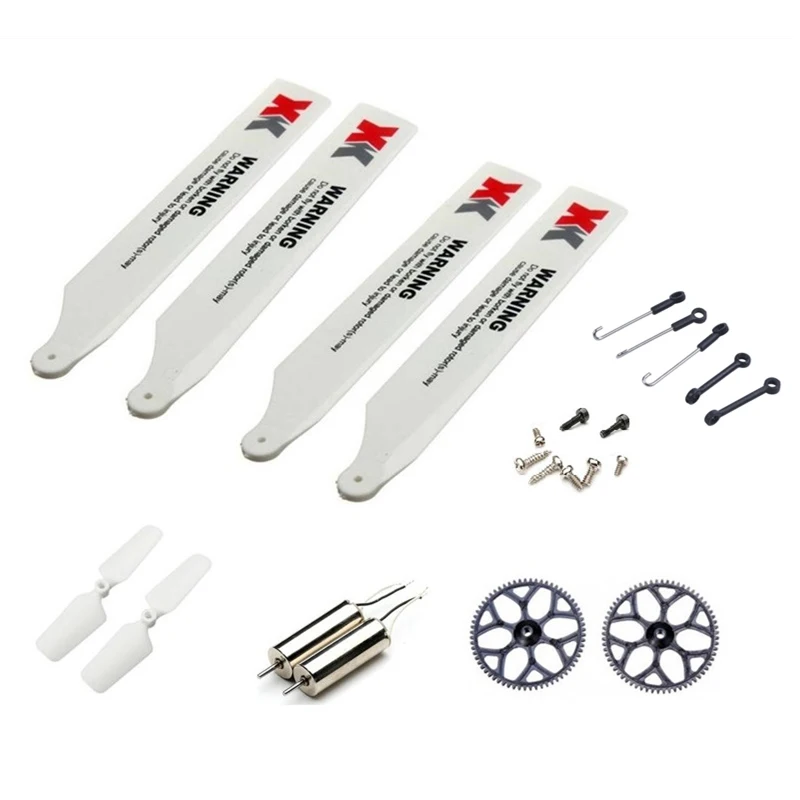 

Main Blade+Tail Blade+Tail Motor+Gear+Screws Kit For Wltoys XK K110 RC Helicopter Parts Accessories