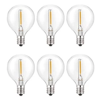 6pcs g40 led replacement light bulbs e12 screw base shatterproof led globe bulbs for solar string lights warm white