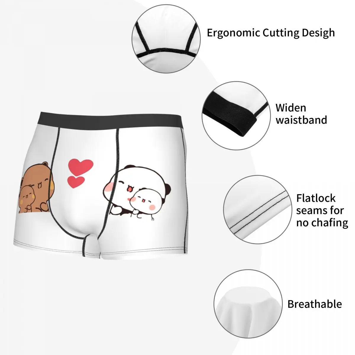 Трусы-боксеры мужские с принтом нижнее белье дышащее милое мочи Персиковое кот