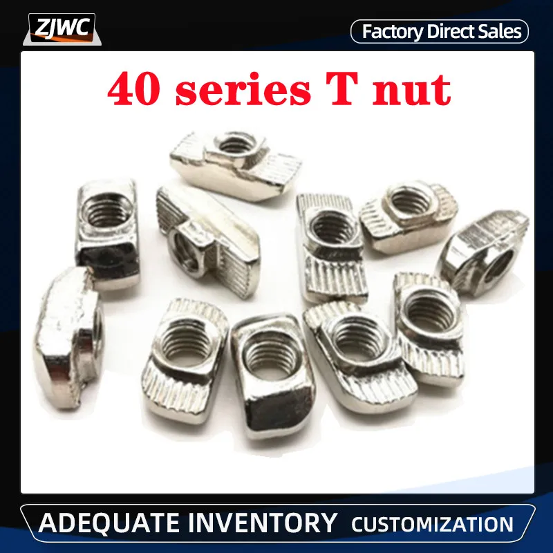 

100pcs M3 M4 M5 for 40 Series T-Slot T-nut Sliding T Nut Hammer Head Drop In Nut Connector Aluminum Extrusion Profile CNC Parts