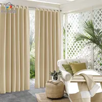RYB HOME 1pc Waterproof Outdoor Curtain Panels Blackout Patio Curtains Sticky Tab Top for Sliding Door Foyer Arbor Lanai Custom