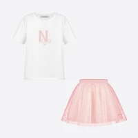 NIGO Girls Letter Print T-shirt Tulle Skirt Suit #nigo36679
