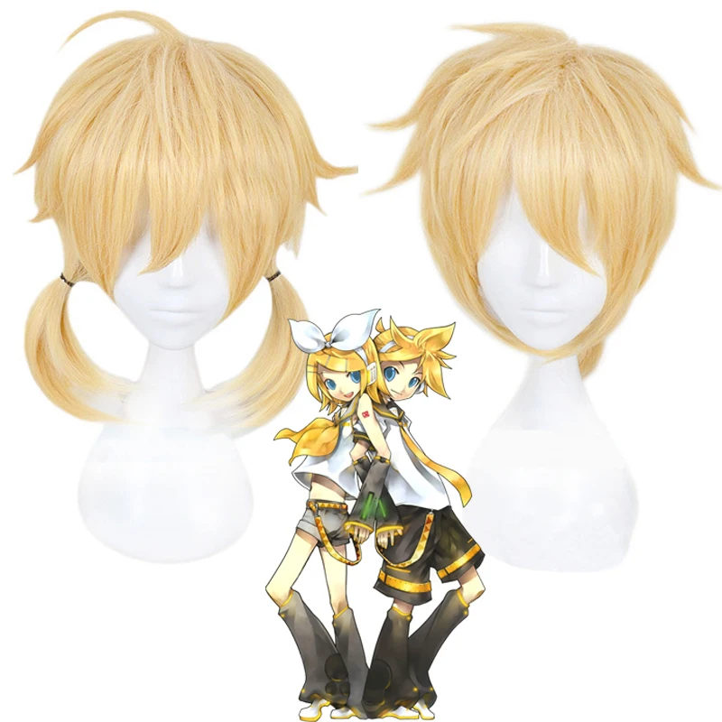 

Парик для косплея из аниме игры Рин линз, аксессуар для костюма унисекс, короткие желтые волосы для сестры и брата, для Хэллоуина